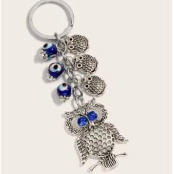 Keychain Blue Eye And Owl - Picture 3 of 4